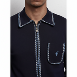 Gabicci Vintage - Mens Nick Archive Knit Polo - Navy - V57GM25 - Wildvine Clothing, Spalding, Lincolnshire