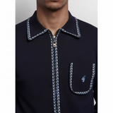 Gabicci Vintage - Mens Nick Archive Knit Polo - Navy - V57GM25 - Wildvine Clothing, Spalding, Lincolnshire