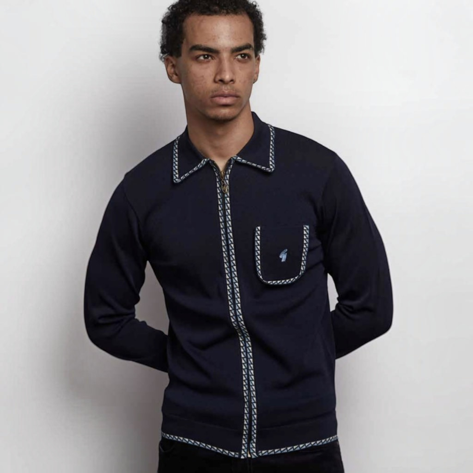 Gabicci Vintage - Mens Nick Archive Knit Polo - Navy - V57GM25 - Wildvine Clothing, Spalding, Lincolnshire