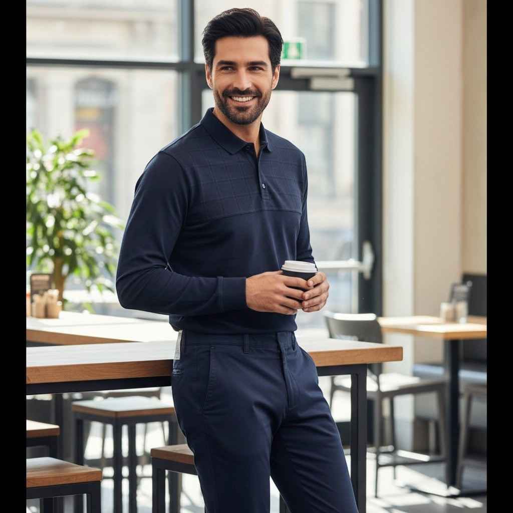 MEYER Silverstone Mens Trousers – 2-5625 18 - 5 Pocket Luxury Chinos - Modern Fit – Navy