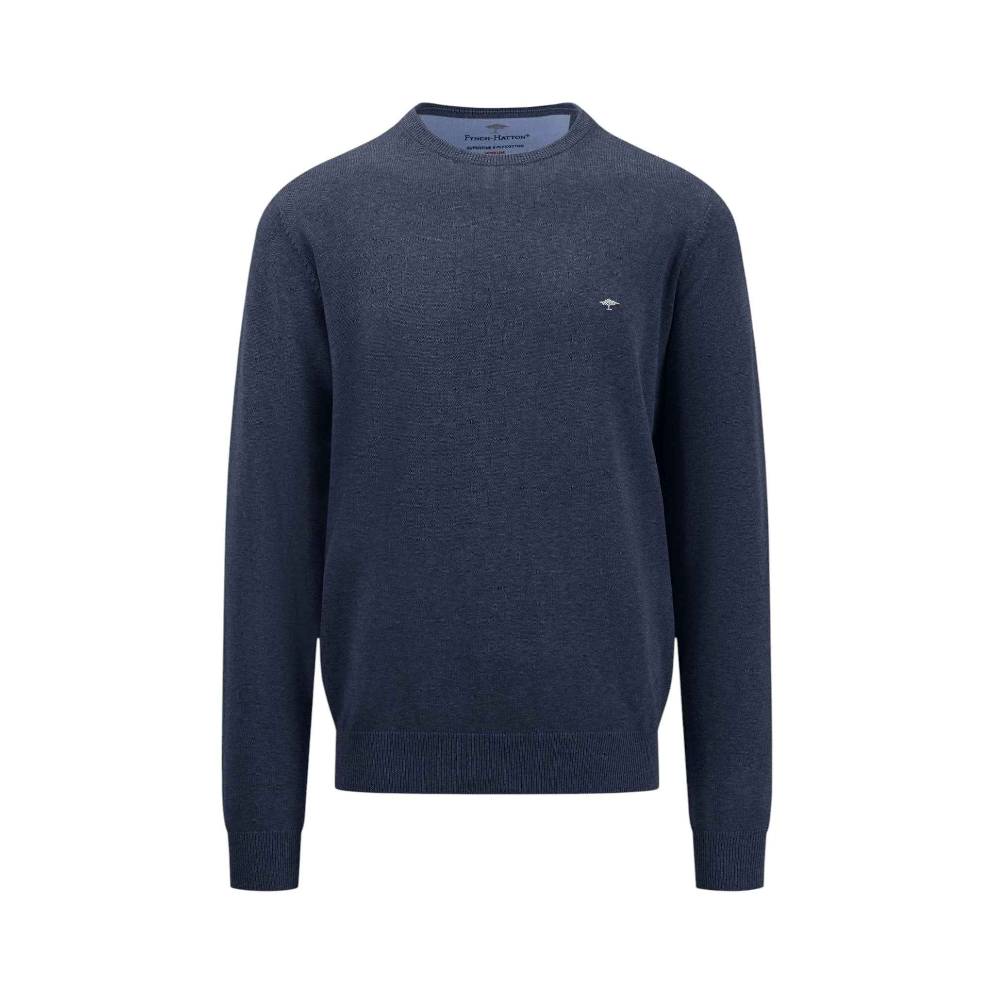 Fynch-Hatton - Mens Knitwear - O-Neck - Navy - Wildvine Clothing, Spalding, Lincolnshire