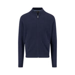 Fynch-Hatton - Mens Knitwear - Cardigan Stand-Up Strucutre - Navy 690 - Wildvine Clothing, Spalding, Lincolnshire
