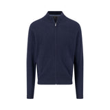 Fynch-Hatton - Mens Knitwear - Cardigan Stand-Up Strucutre - Navy 690 - Wildvine Clothing, Spalding, Lincolnshire