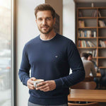 Fynch-Hatton - Mens Knitwear - O-Neck - Navy - Wildvine Clothing, Spalding, Lincolnshire