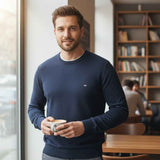 Fynch-Hatton - Mens Knitwear - O-Neck - Navy - Wildvine Clothing, Spalding, Lincolnshire
