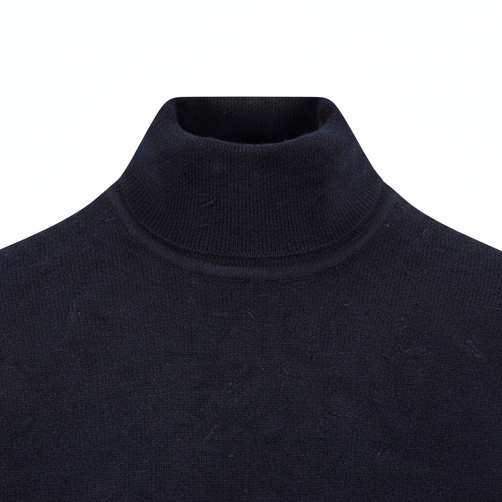 Fynch-Hatton - Mens Knitwear - Rollneck, Merino - Navy 690 - Wildvine Clothing, Spalding, Lincolnshire