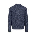 Fynch-Hatton - Mens Knitwear - Buttoned Troyer, Twisted Mouline - Navy 690 - Wildvine Clothing, Spalding, Lincolnshire