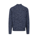 Fynch-Hatton - Mens Knitwear - Buttoned Troyer, Twisted Mouline - Navy 690 - Wildvine Clothing, Spalding, Lincolnshire