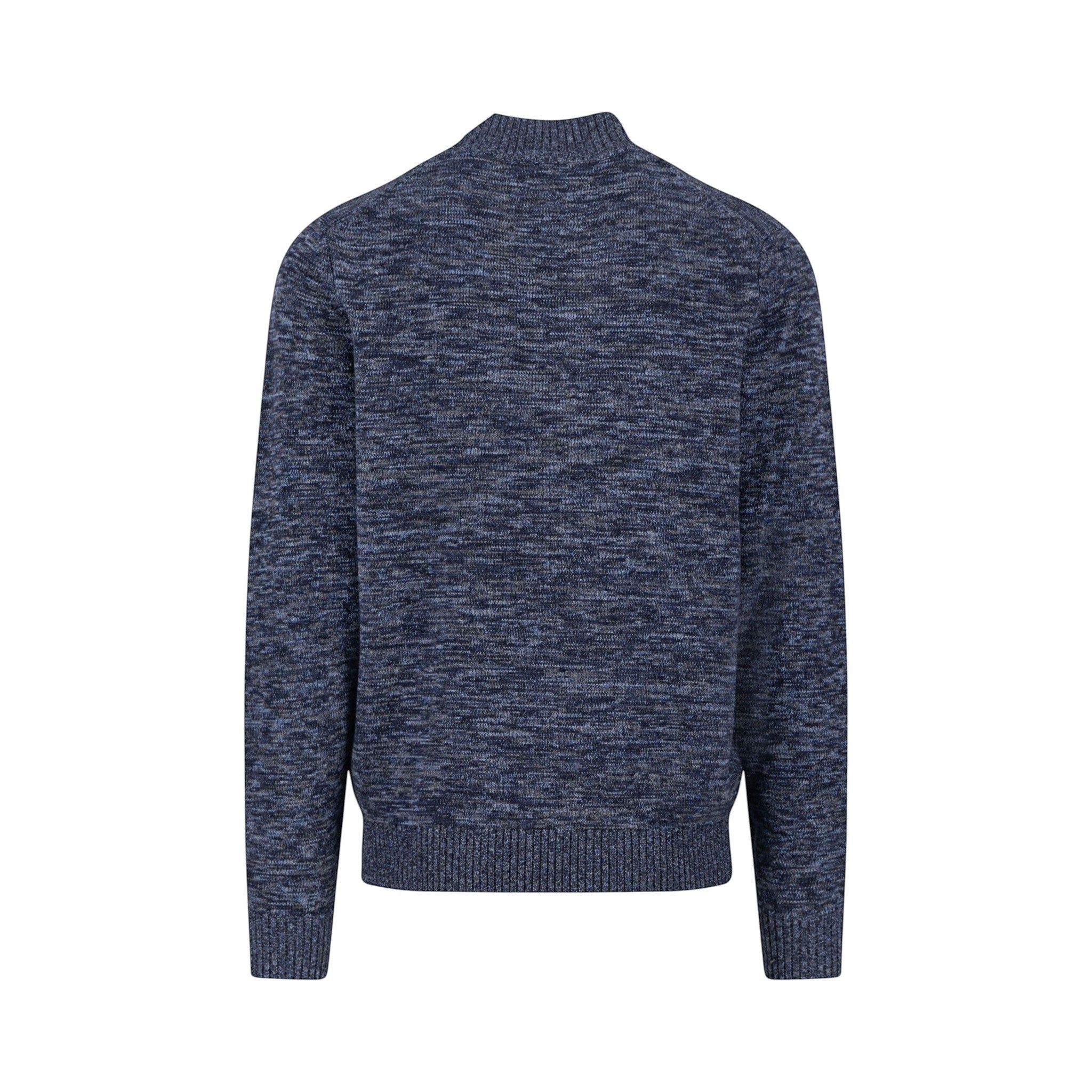 Fynch-Hatton - Mens Knitwear - Buttoned Troyer, Twisted Mouline - Navy 690 - Wildvine Clothing, Spalding, Lincolnshire