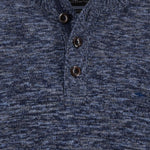 Fynch-Hatton - Mens Knitwear - Buttoned Troyer, Twisted Mouline - Navy 690 - Wildvine Clothing, Spalding, Lincolnshire