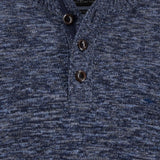 Fynch-Hatton - Mens Knitwear - Buttoned Troyer, Twisted Mouline - Navy 690 - Wildvine Clothing, Spalding, Lincolnshire