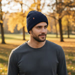 Swole Panda - Mens Organic Cotton Beanie - Navy - Wildvine Clothing, Spalding, Lincolnshire