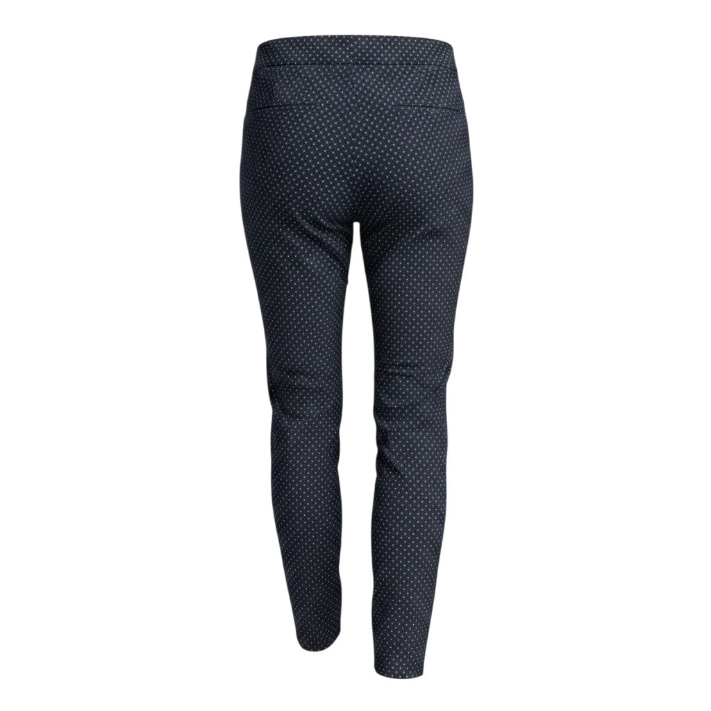 Pinnns - Ladies - Slim Leg Bengaline Ankle Grazer With Back Split - Navy Polkadot 302CT - Wildvine Clothing, Spalding, Lincolnshire