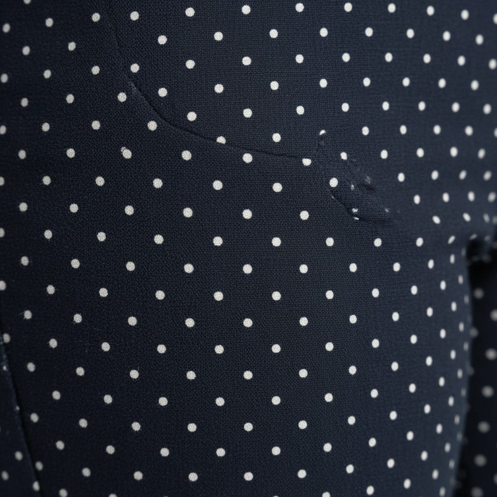 Pinnns - Ladies - Slim Leg Bengaline Ankle Grazer With Back Split - Navy Polkadot 302CT - Wildvine Clothing, Spalding, Lincolnshire