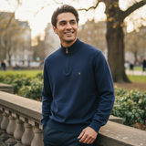 Gabicci Vintage - Naxton Knitted Quater Zip Sweater - Navy - V57GK15 - Wildvine Clothing, Spalding, Lincolnshire