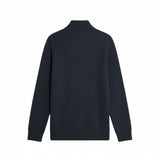 Lyle & Scott - Mens Ribbed Half Zip Jumper - Lanbs Wool - Dark Navy Marl Z56 - Wildvine Clothing, Spalding, Lincolnshire