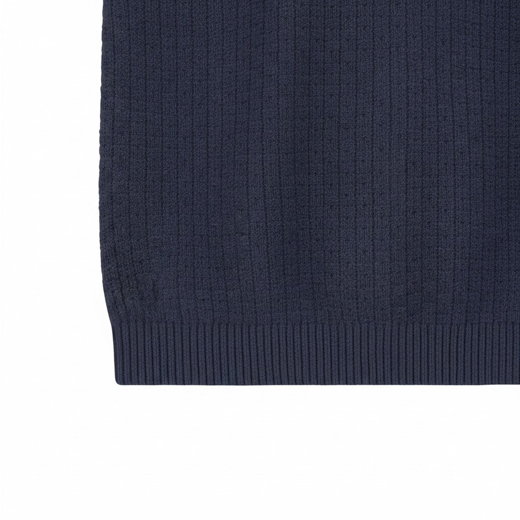 Fynch-Hatton - Mens Knitwear - Rollneck, Structure - Navy 690 - Wildvine Clothing, Spalding, Lincolnshire