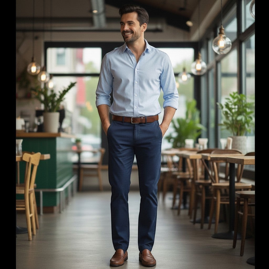Gurteen - Mens - Stretch Chino - Longford - Navy - 1223 036 - Wildvine Clothing, Spalding, Lincolnshire