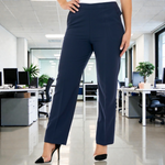 Pinnns - Ladies - Essential 27" Leg Back Elasticated Waist Stretch Trouser - Iris - Navy - Wildvine Clothing, Spalding, Lincolnshire
