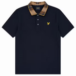 Lyle & Scott - Mens Tartan Collar Polo Shirt - Dark Navy / Brown - SP2531V Y652 - Wildvine Clothing, Spalding, Lincolnshire