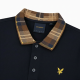 Lyle & Scott - Mens Tartan Collar Polo Shirt - Dark Navy / Brown - SP2531V Y652 - Wildvine Clothing, Spalding, Lincolnshire