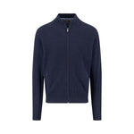 Fynch-Hatton - Mens Knitwear - Cardigan Stand-Up Strucutre - Navy 690 - Wildvine Clothing, Spalding, Lincolnshire