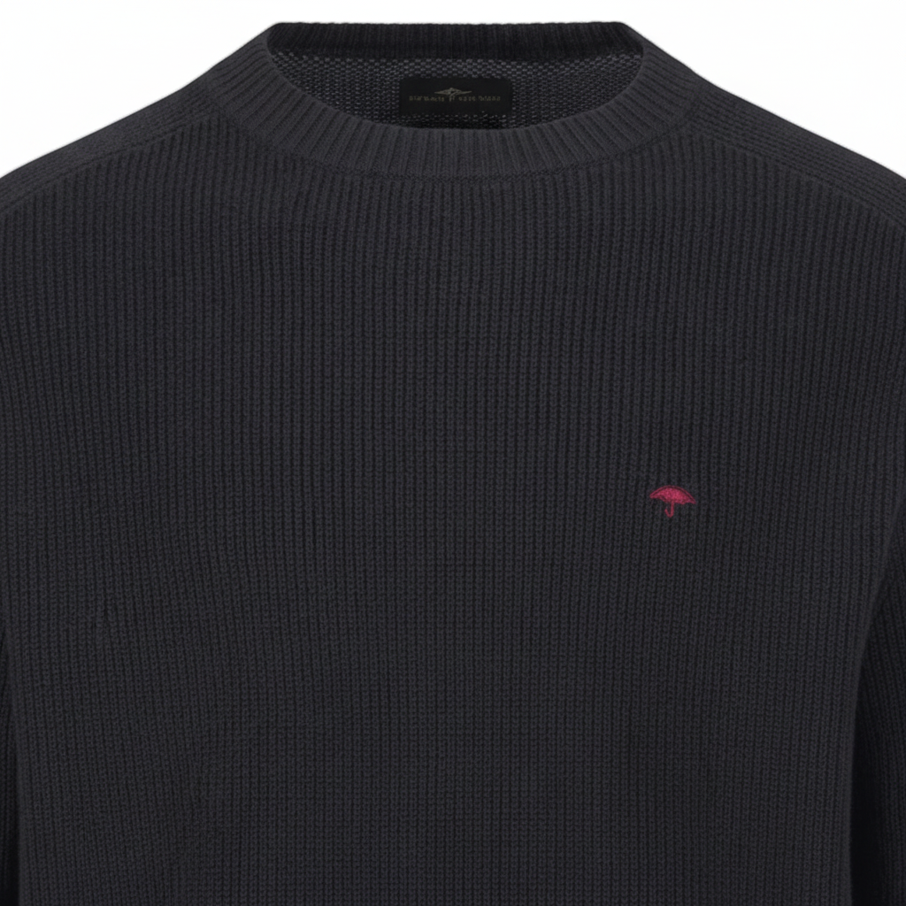 Fynch-Hatton - Mens Knitwear - Super Structure / Super Soft - O'Neck - Navy 1609208 690 - Wildvine Clothing, Spalding, Lincolnshire
