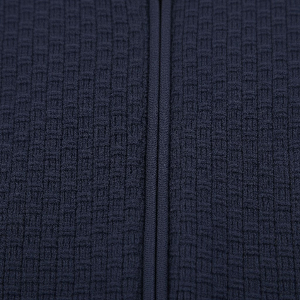 Fynch-Hatton - Mens Knitwear - Cardigan Stand-Up Strucutre - Navy 690 - Wildvine Clothing, Spalding, Lincolnshire