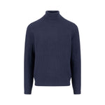 Fynch-Hatton - Mens Knitwear - Rollneck, Structure - Navy 690 - Wildvine Clothing, Spalding, Lincolnshire