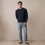Fynch-Hatton - Mens Knitwear - Super Structure / Super Soft - O'Neck - Navy 1609208 690 - Wildvine Clothing, Spalding, Lincolnshire