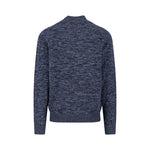 Fynch-Hatton - Mens Knitwear - Buttoned Troyer, Twisted Mouline - Navy 690 - Wildvine Clothing, Spalding, Lincolnshire