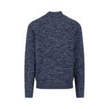 Fynch-Hatton - Mens Knitwear - Buttoned Troyer, Twisted Mouline - Navy 690 - Wildvine Clothing, Spalding, Lincolnshire