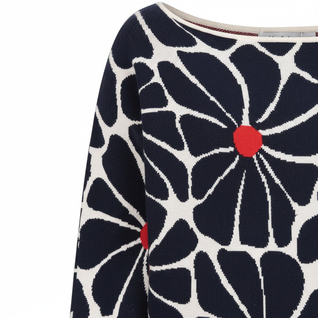 Alice Collins - Daisy Pullover - Wild Oat/Rich Navy - Wildvine Clothing, Spalding, Lincolnshire