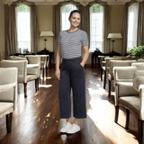 Pinnns - Ladies - Super Soft Wide Leg Culotte Trousers - Navy - 727C - Wildvine Clothing, Spalding, Lincolnshire