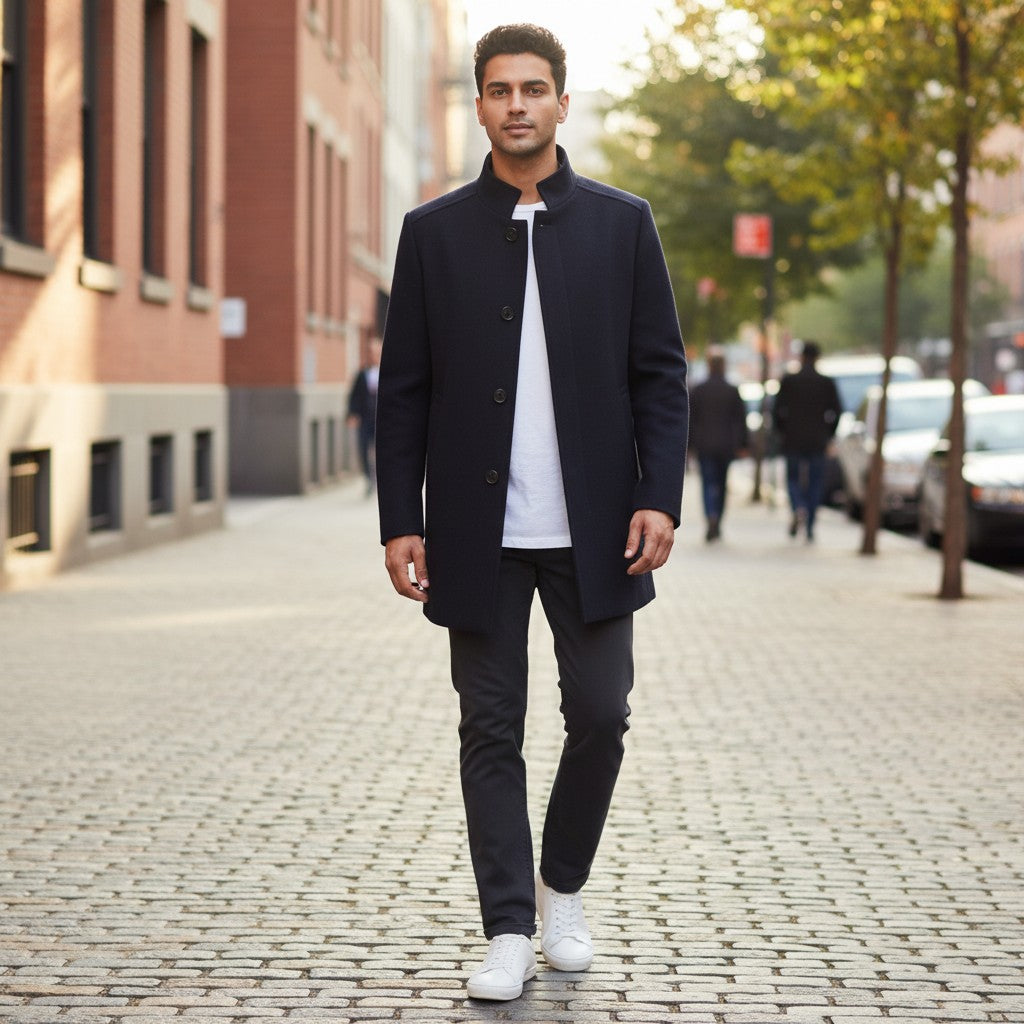 Daniel Grahame - Mens - Watson Overcoat - Navy - Wildvine Clothing, Spalding, Lincolnshire