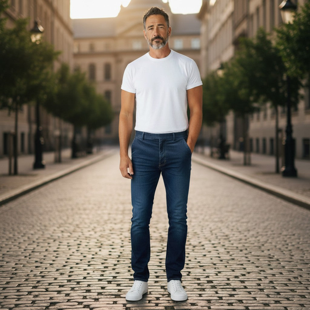 MEYER Roma - Mens Trousers – 2-390 18 - Exclusive Stretch Woolcord - Navy - Wildvine Clothing, Spalding, Lincolnshire