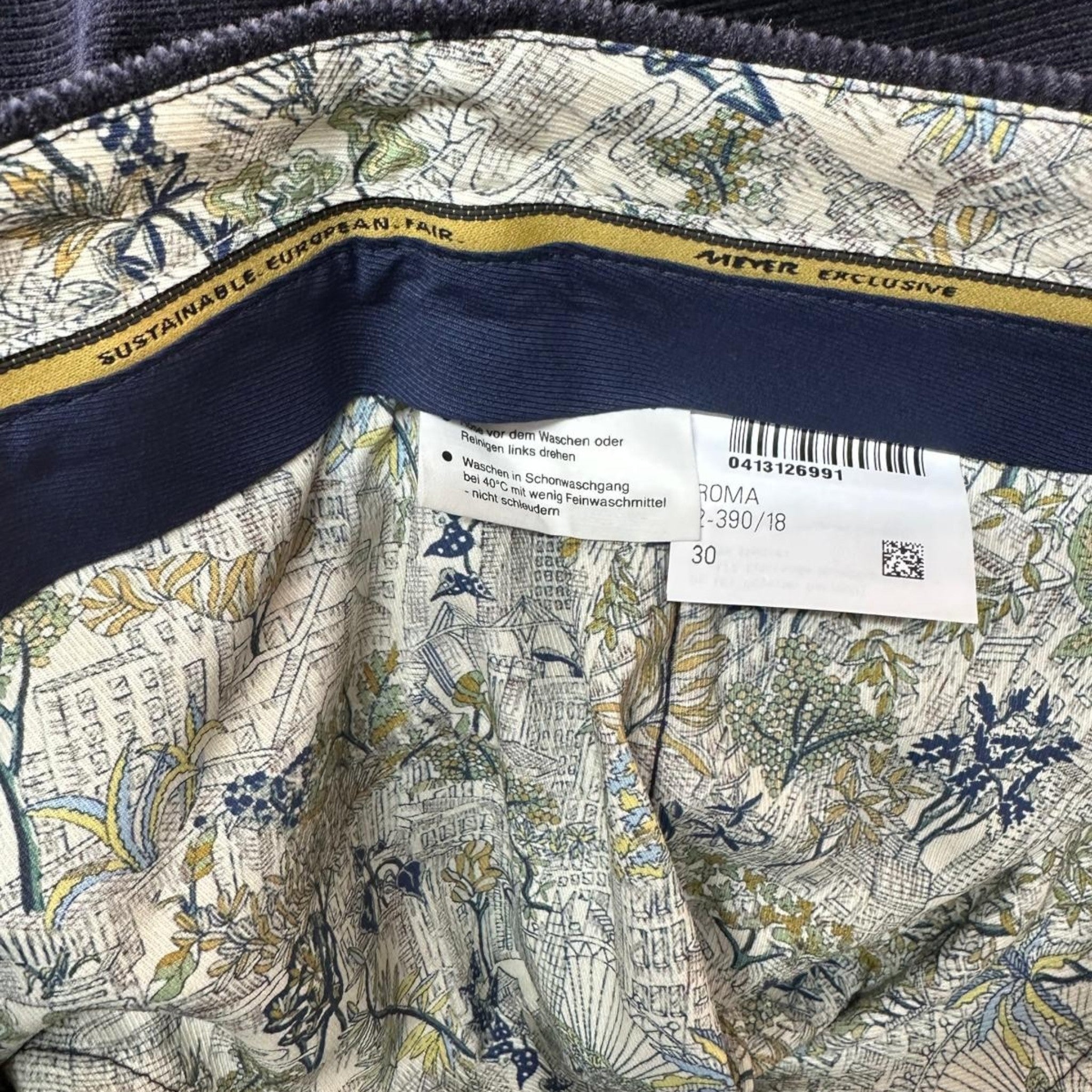 MEYER Roma - Mens Trousers – 2-390 18 - Exclusive Stretch Woolcord - Navy - Wildvine Clothing, Spalding, Lincolnshire