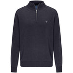 Fynch-Hatton - Mens Knitwear - Zip Troyer - Navy - Wildvine Clothing, Spalding, Lincolnshire