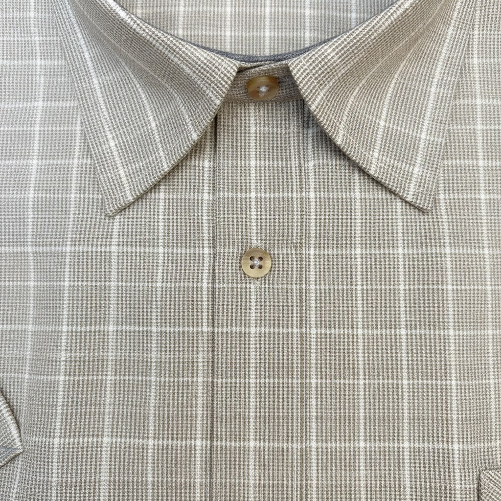 Gurteen - Mens - Seville - Modern Fit / Short Sleeved - Oatmeal Check 805 - Wildvine Clothing, Spalding, Lincolnshire