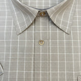 Gurteen - Mens - Seville - Modern Fit / Short Sleeved - Oatmeal Check 805 - Wildvine Clothing, Spalding, Lincolnshire