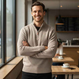 Jackdaw - Mens Ruben 1/4 Zip Jumper - Oatmeal - Wildvine Clothing, Spalding, Lincolnshire