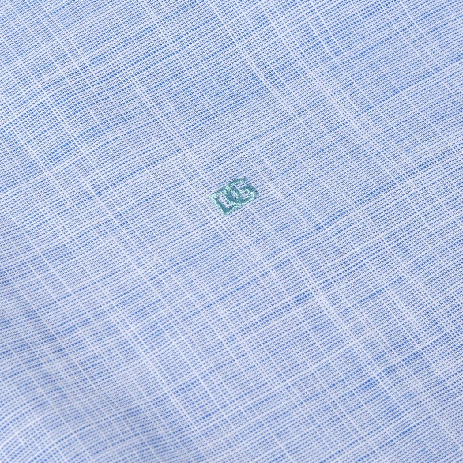 WILDVINE Clothing Co. ocean blue textured short sleeve shirt with embroidered logo detail on the chest
