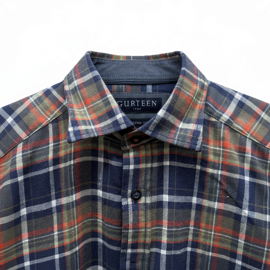 Gurteen - Mens - Shirt - Rutland - Modern Fit / LS - Olive Check - Wildvine Clothing, Spalding, Lincolnshire