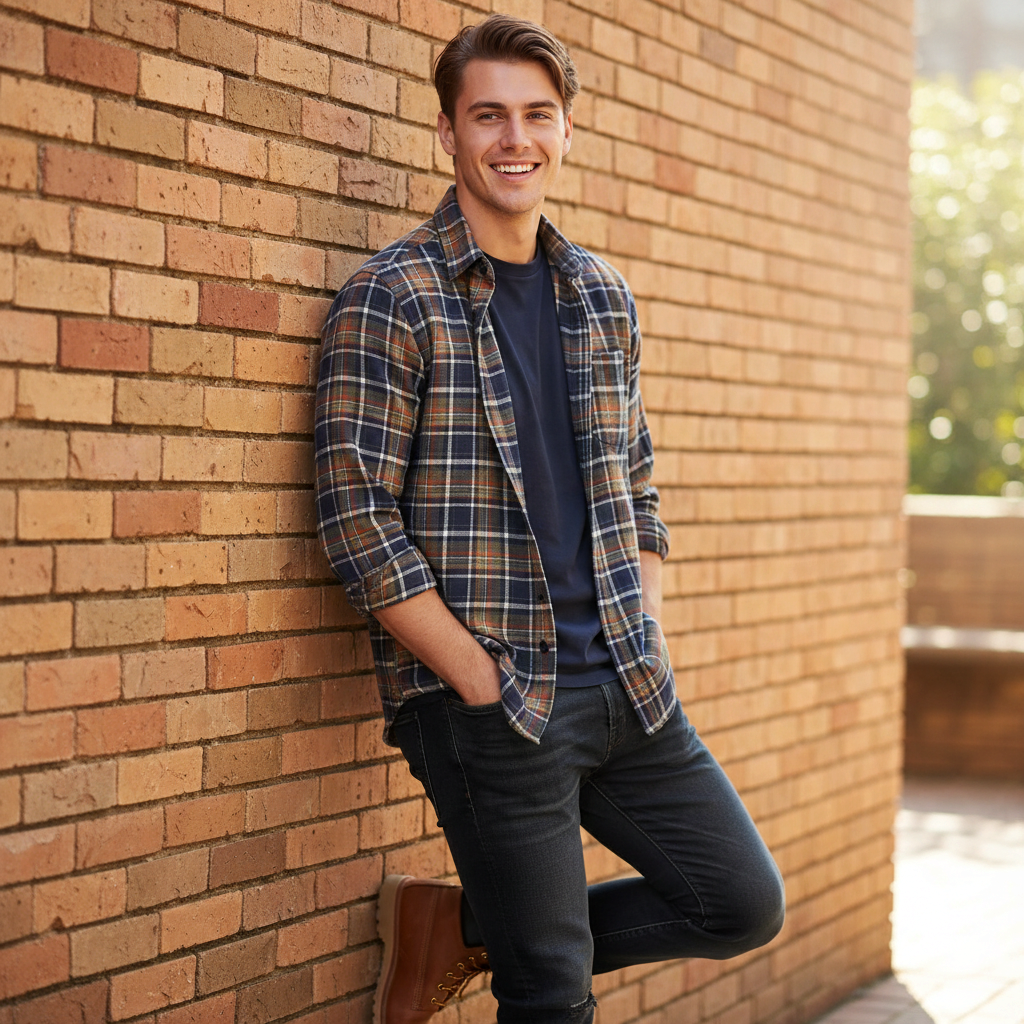 Gurteen - Mens - Shirt - Rutland - Modern Fit / LS - Olive Check - Wildvine Clothing, Spalding, Lincolnshire