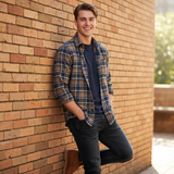 Gurteen - Mens - Shirt - Rutland - Modern Fit / LS - Olive Check - Wildvine Clothing, Spalding, Lincolnshire