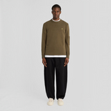 Lyle & Scott - Mens Rib Insert Crew Neck Jumper - True Olive - Y294 - Wildvine Clothing, Spalding, Lincolnshire