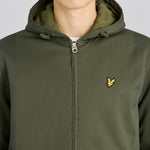 WILDVINE Clothing Co. Lyle & Scott olive green padded hooded zip-through jacket with signature yellow eagle logo