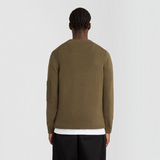 Lyle & Scott - Mens Rib Insert Crew Neck Jumper - True Olive - Y294 - Wildvine Clothing, Spalding, Lincolnshire