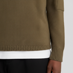 Lyle & Scott - Mens Rib Insert Crew Neck Jumper - True Olive - Y294 - Wildvine Clothing, Spalding, Lincolnshire