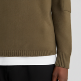 Lyle & Scott - Mens Rib Insert Crew Neck Jumper - True Olive - Y294 - Wildvine Clothing, Spalding, Lincolnshire